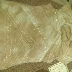 Tan sequined blouse size large